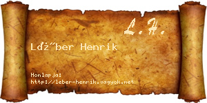 Léber Henrik névjegykártya